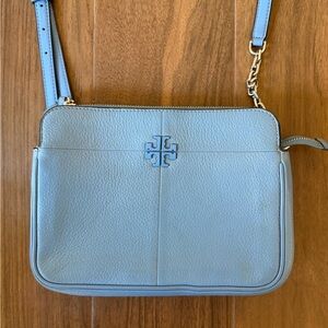 Tory Burch Montgo Blue Leather Crossbody Bag